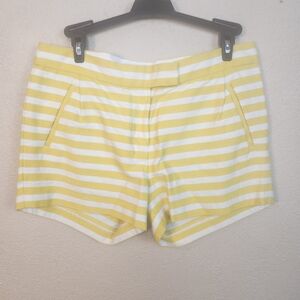 J. Crew Yellow and White Striped Shorts Size 4 (5899)